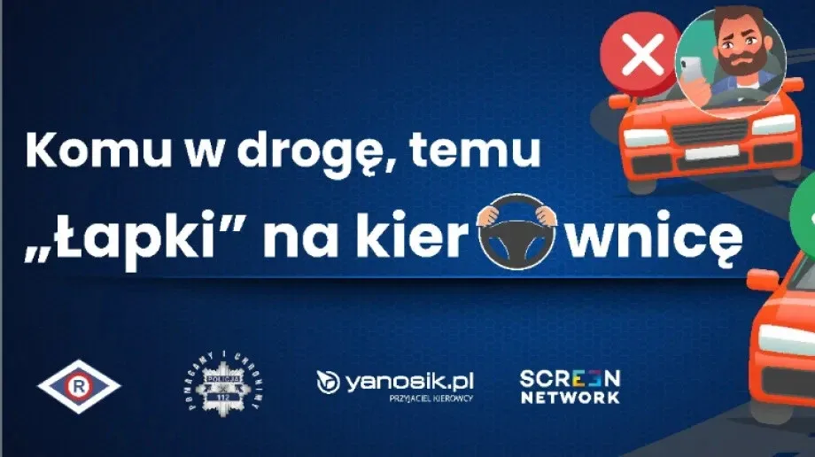 Akcja 'Łapki' na kierownicę, czyli walka z korzystaniem z telefonów podczas jazdy