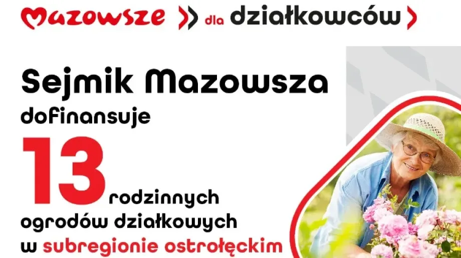 13 ogródków działkowych z subregionu ostrołęckiego ze wsparciem sejmiku