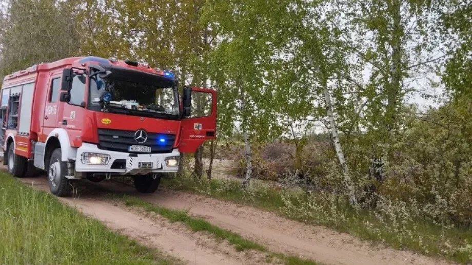 Pożar na wysypisku odpadów na terenie gminy Zaręby Kościelne