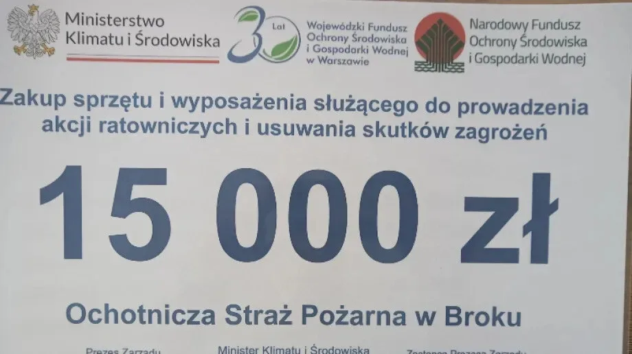 Ochotnicza Straż Pożarna w Broku otrzymała wsparcie finansowe (zdjęcia)