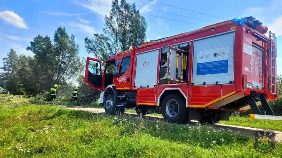 OSP w Bogutach Piankach usunęli powalony konar z jezdni