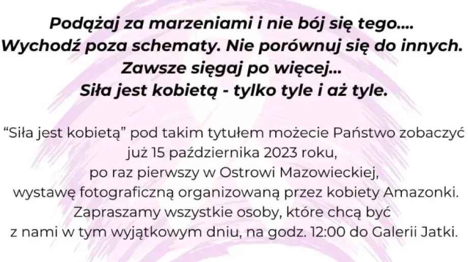Zobacz jaką 'Siłą jest kobieta' już w najbliższą niedzielę w galerii Jatki!