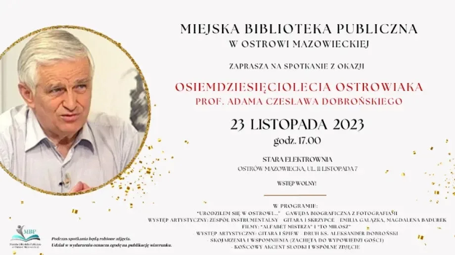 Przyjdź do biblioteki i świętuj 80 urodziny prof. Adama Czesława Dobrońskiego