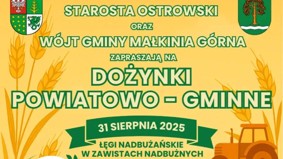 Dożynki w Małkini Górnej już w niedzielę! Święto plonów z tradycją i muzyką