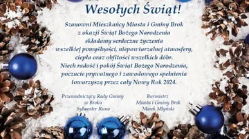 Życzenia świąteczne władz samorządowych gminy Brok