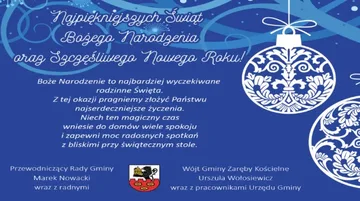 Życzenia świąteczne władz samorządowych gminy Zaręby Kościelne
