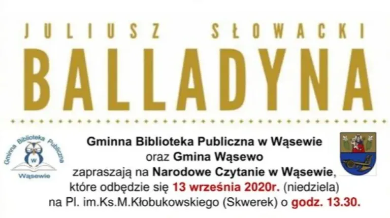 Narodowe Czytanie w Wąsewie już wkrótce