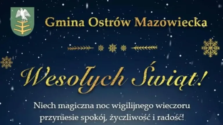 Życzenia świąteczne i noworoczne od Urzędu Gminy Ostrów Mazowiecka