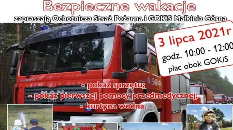 Spotkanie ze strażakami w ramach akcji 'Bezpieczne wakacje'