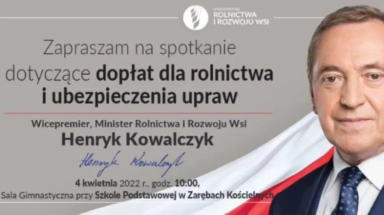 Spotkanie z Ministrem Rolnictwa Henrykiem Kowalczykiem w Zarębach Kościelnych