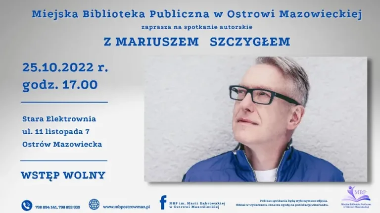 MBP w Ostrowi Mazowieckiej zaprasza na spotkanie z Mariuszem Szczygłem - reporterem, felietonistą i pisarzem
