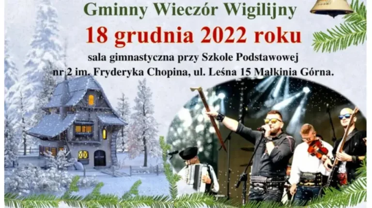 Wójt gminy Małkinia Górna zaprasza na Gminny Wieczór Wigilijny