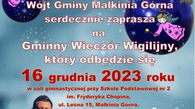 Na Gminnym Wieczorze Wigilijnym w Małkini Górnej Rafał Brzozowski zaśpiewa kolędy