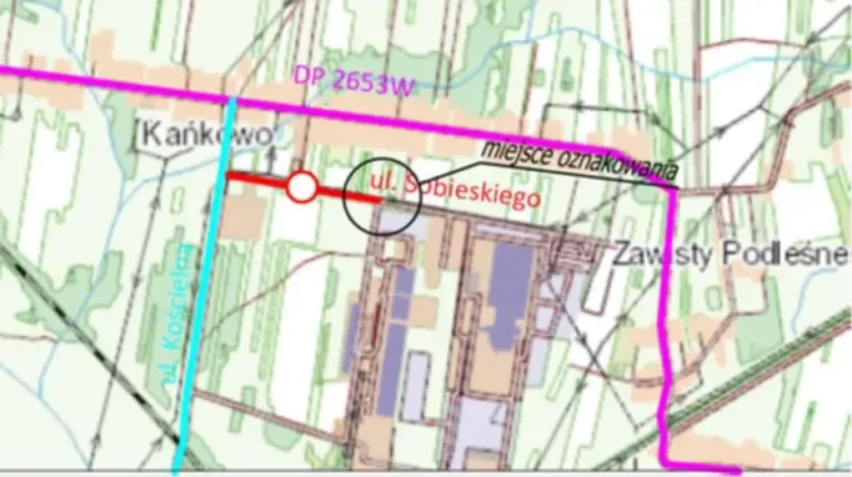 Tymczasowa organizacja ruchu na ulicy Sobieskiego w Kańkowie