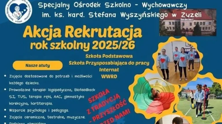 Specjalny ośrodek w Zuzeli zaprasza uczniów. Zielone otoczenie, terapie i rodzinna atmosfera
