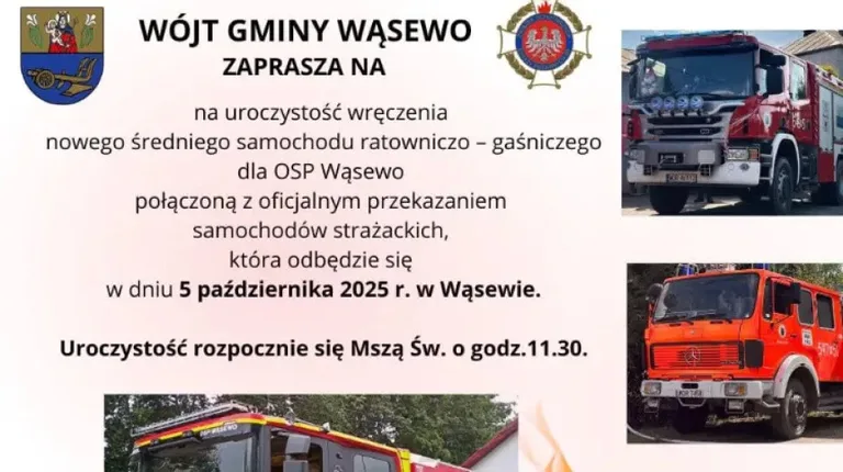 Nowy wóz dla OSP Wąsewo. Uroczyste przekazanie już w niedzielę!