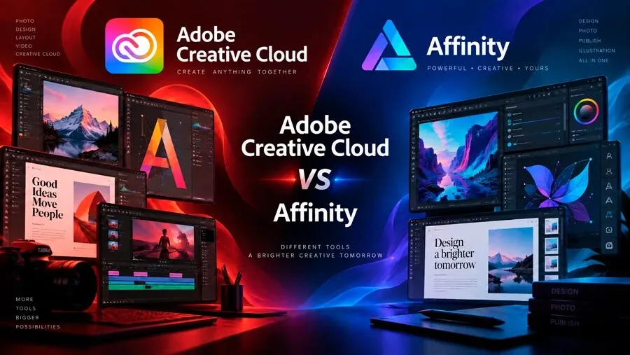 Adobe Creative Cloud vs Affinity: co wybrać do projektowania i tworzenia treści?