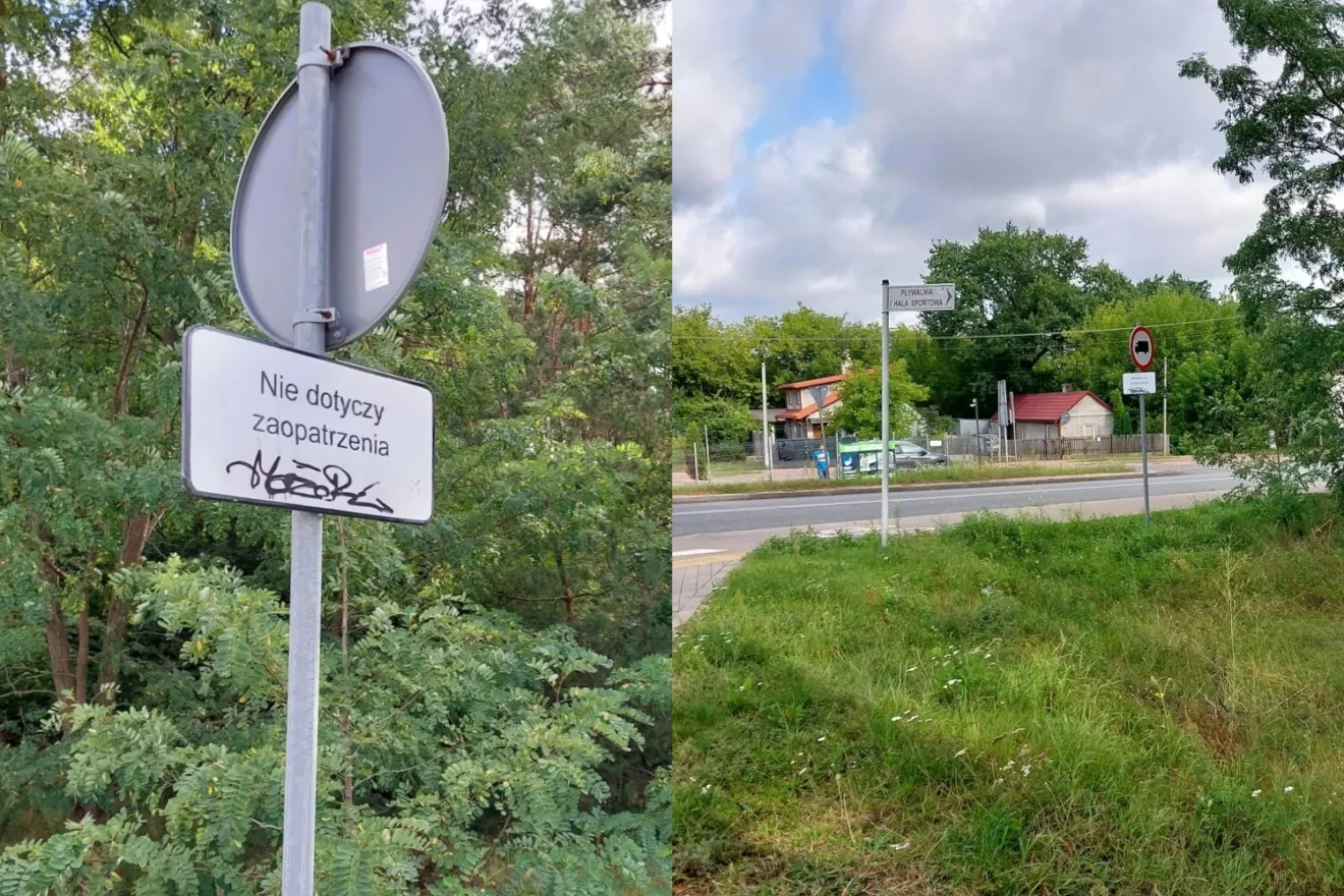 Znaki na Prusa stały tyłem do jezdni. Czytelniczka pytała, czy to żart
