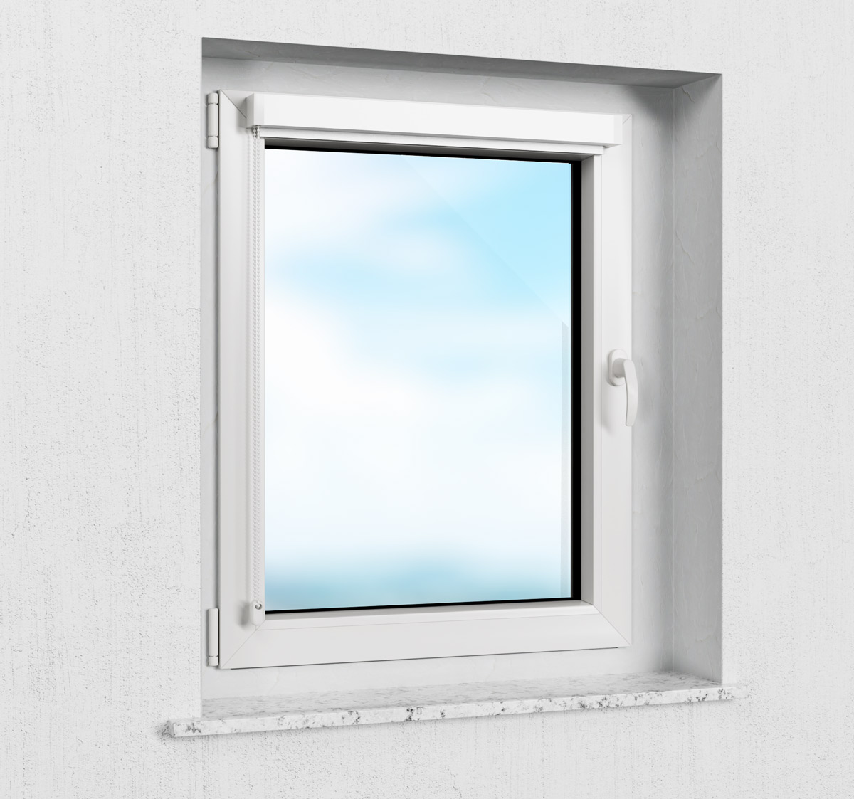 Zum Ankleben am Fensterflügel ohne Führungsschienen