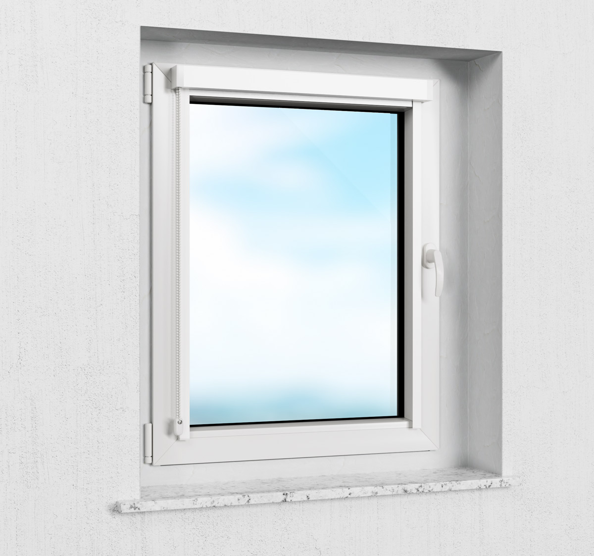 Zum Ankleben am Fensterflügel mit Führungsschienen