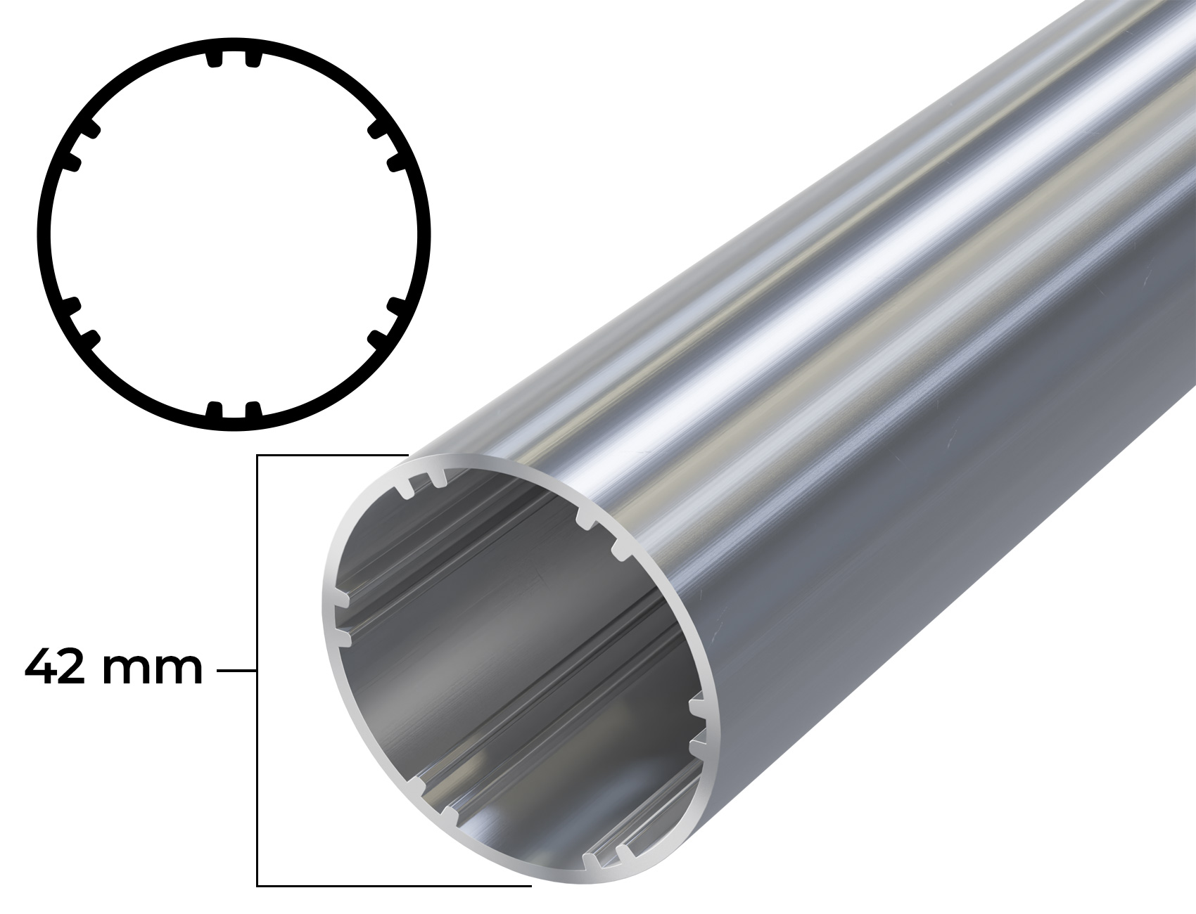 42 mm Aluminium-Welle