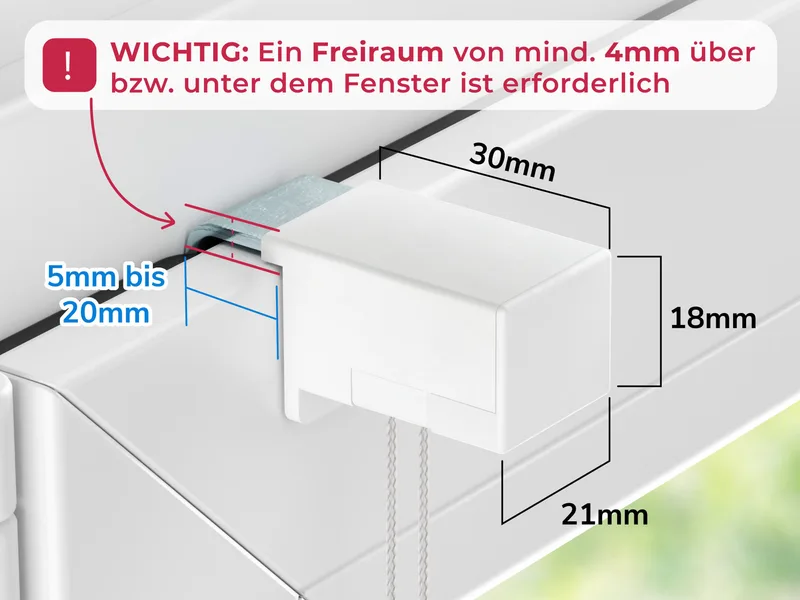 Mit Metall-Klemmhaltern am Fensterflügel