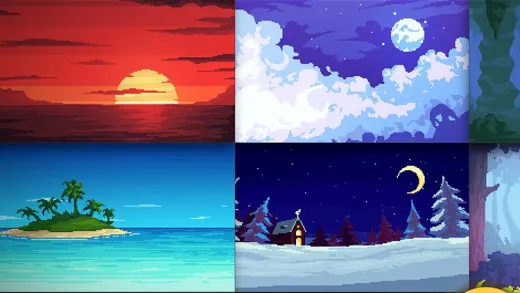 Как рисовать PIXEL ART фоны для игр в Photoshop