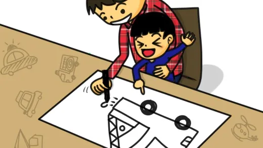 [子育てハック] 3歳児が夢中になる! 男の子が大好きな乗り物の手描きイラスト講座