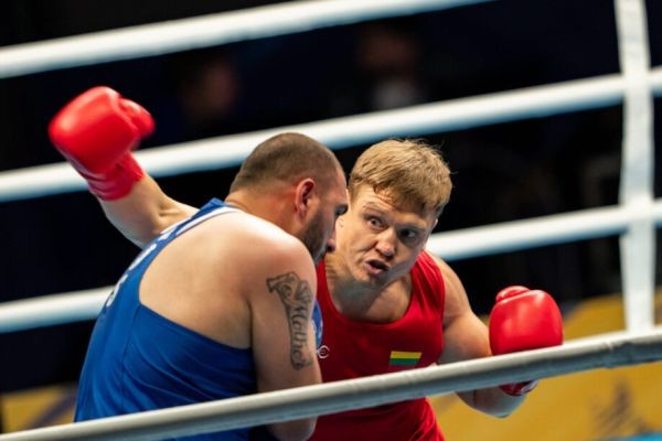 Europos žaidynėse dvi pergales iškovojusiam Lietuvos boksininkui iki medalio trūko vieno žingsnio