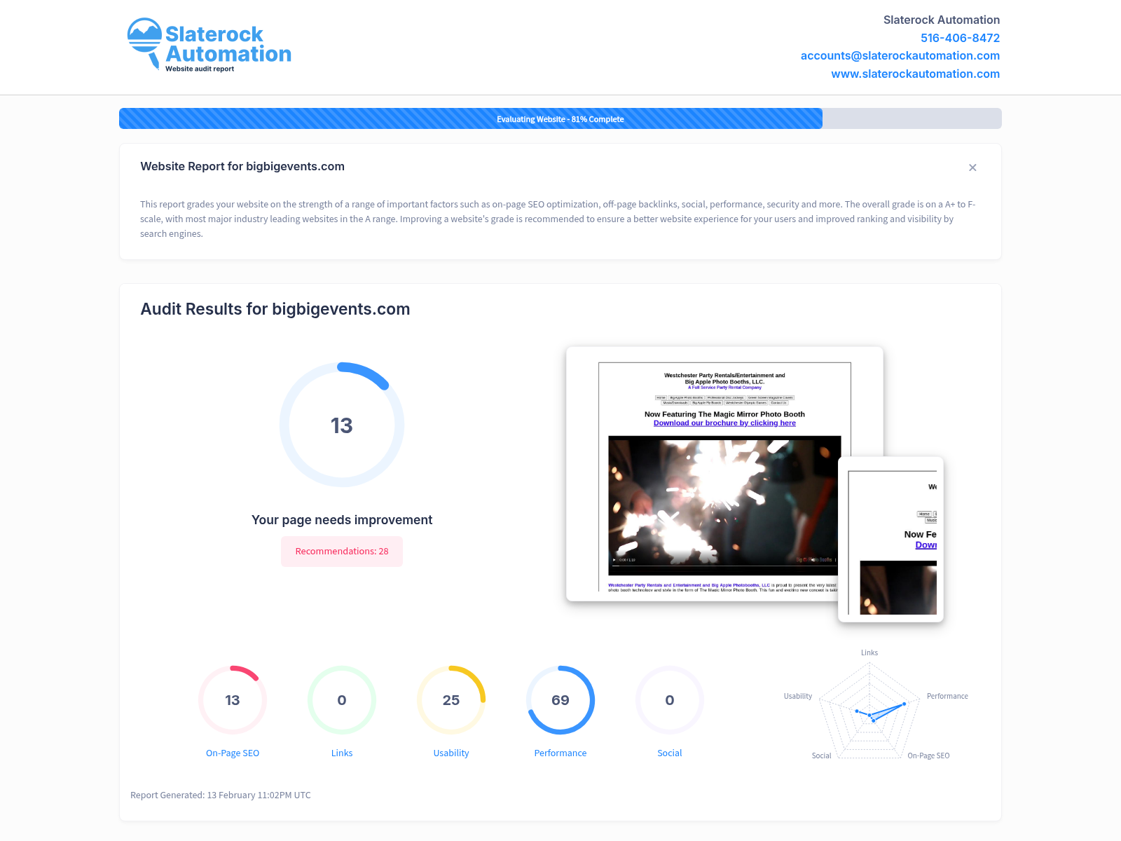 Screenshot showcasing the features of The Magic Mirror Photo Booth by Big Big Events.