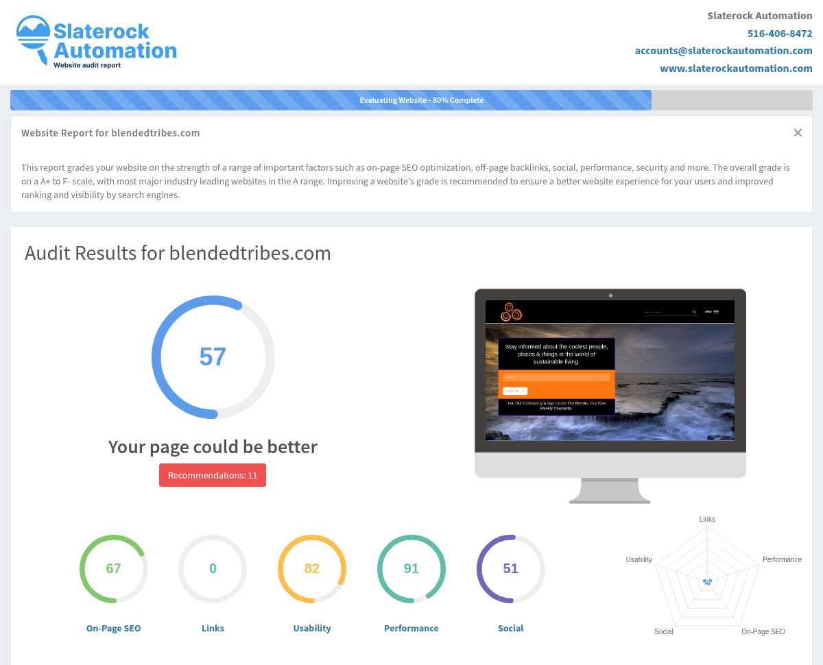 A screenshot of Blended Tribes' website showcasing its mission to build community and promote cultural diversity.
