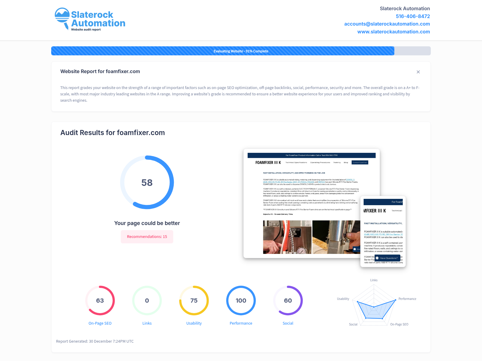 Screenshot showcasing the features and benefits of the Foam Fixer III K portable dispensing machine.