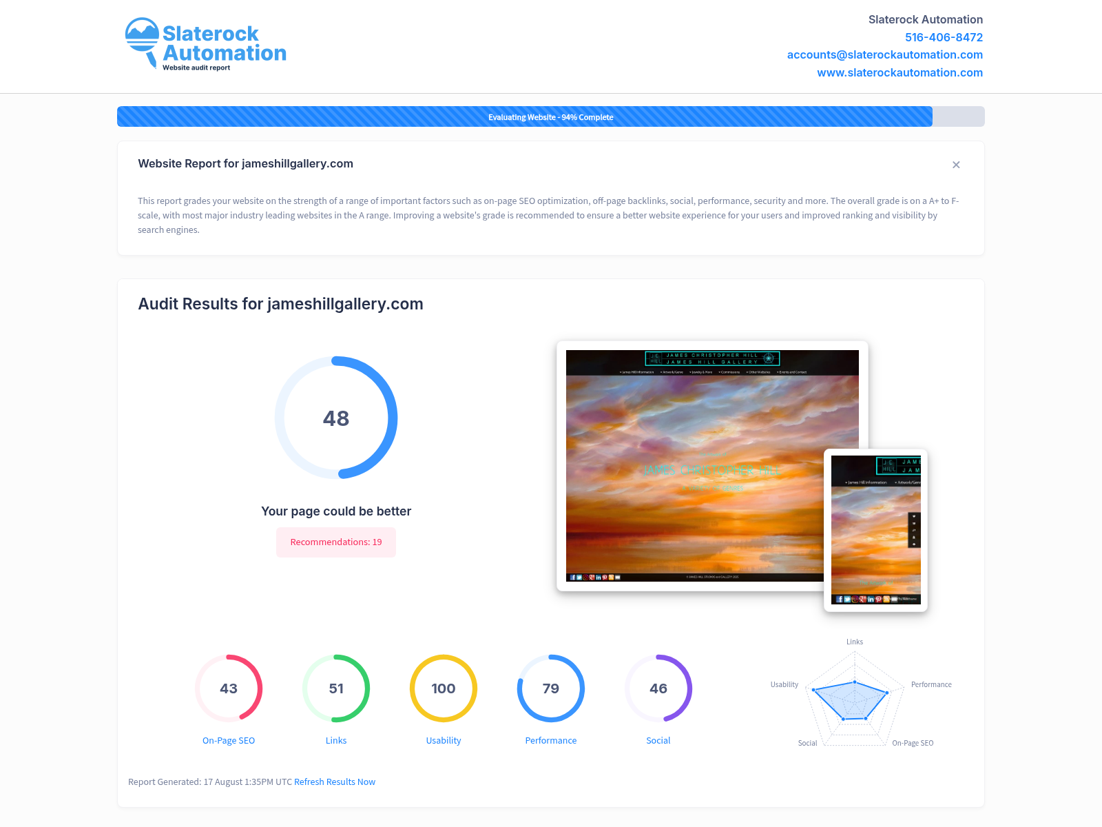 Screenshot of James Hill Gallery's website showing user-friendly interface and curated art collections.