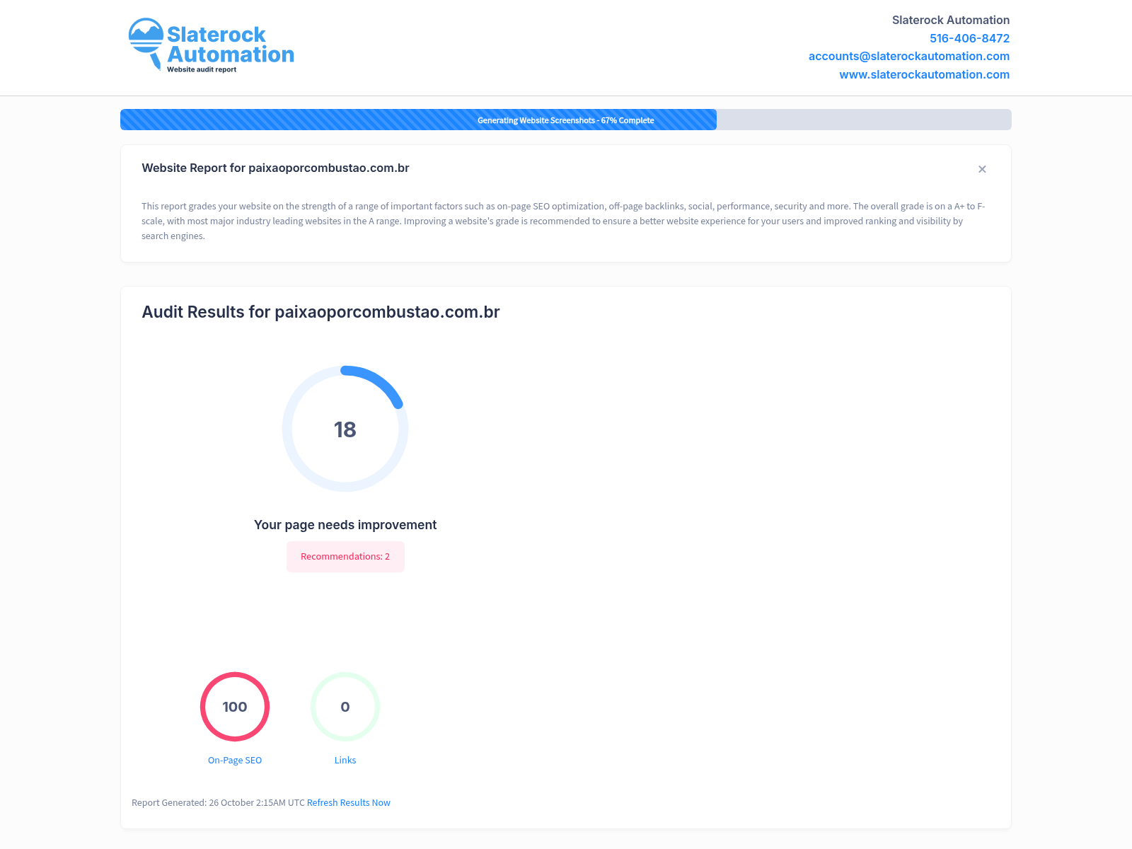 Screenshot showing Paixao Por Combustao's website audit, highlighting user-friendly design and insightful content for diesel vehicle drivers.