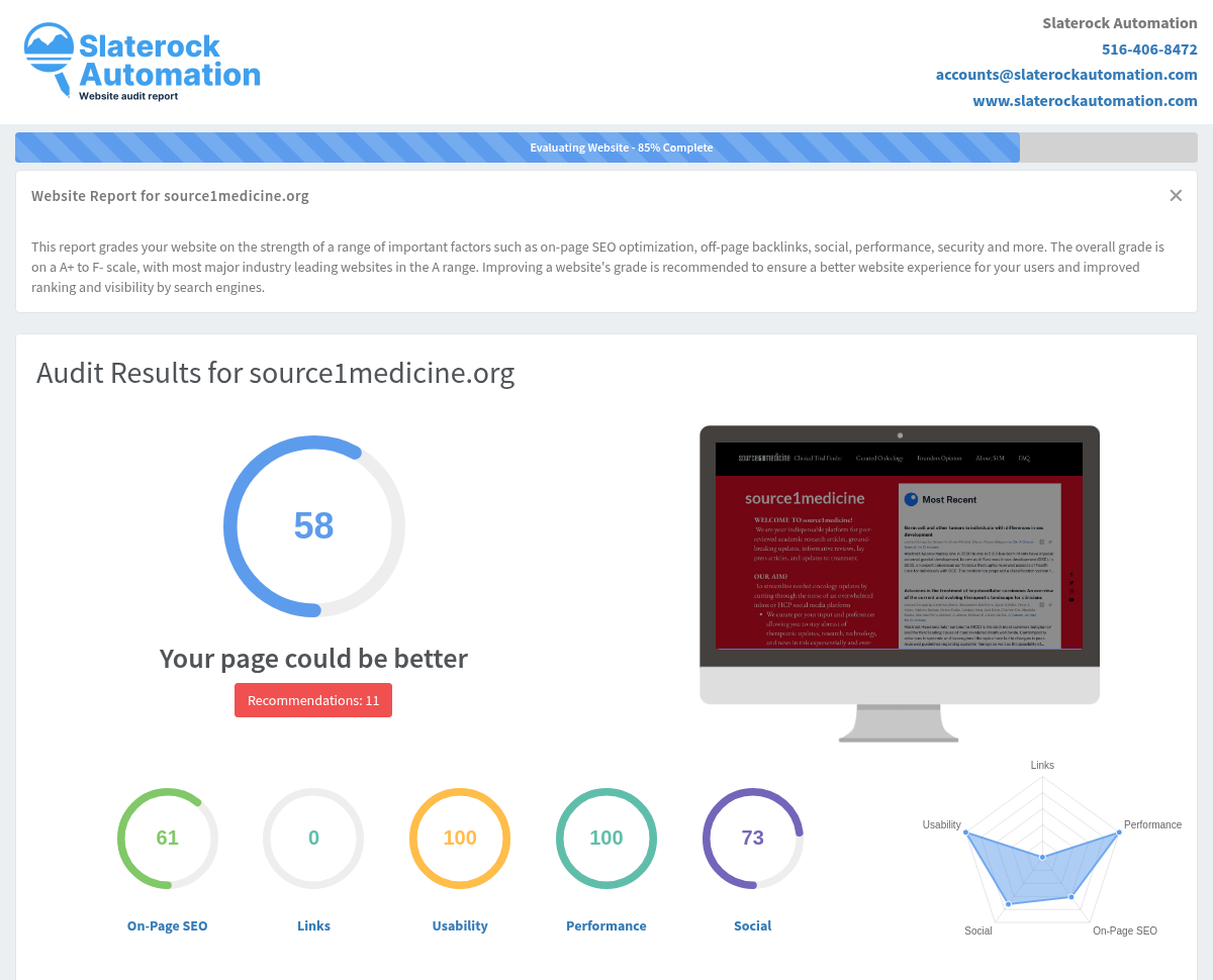 Screenshot of Source1 Medicine's website showcasing their oncology news feed and clinical trial finder.