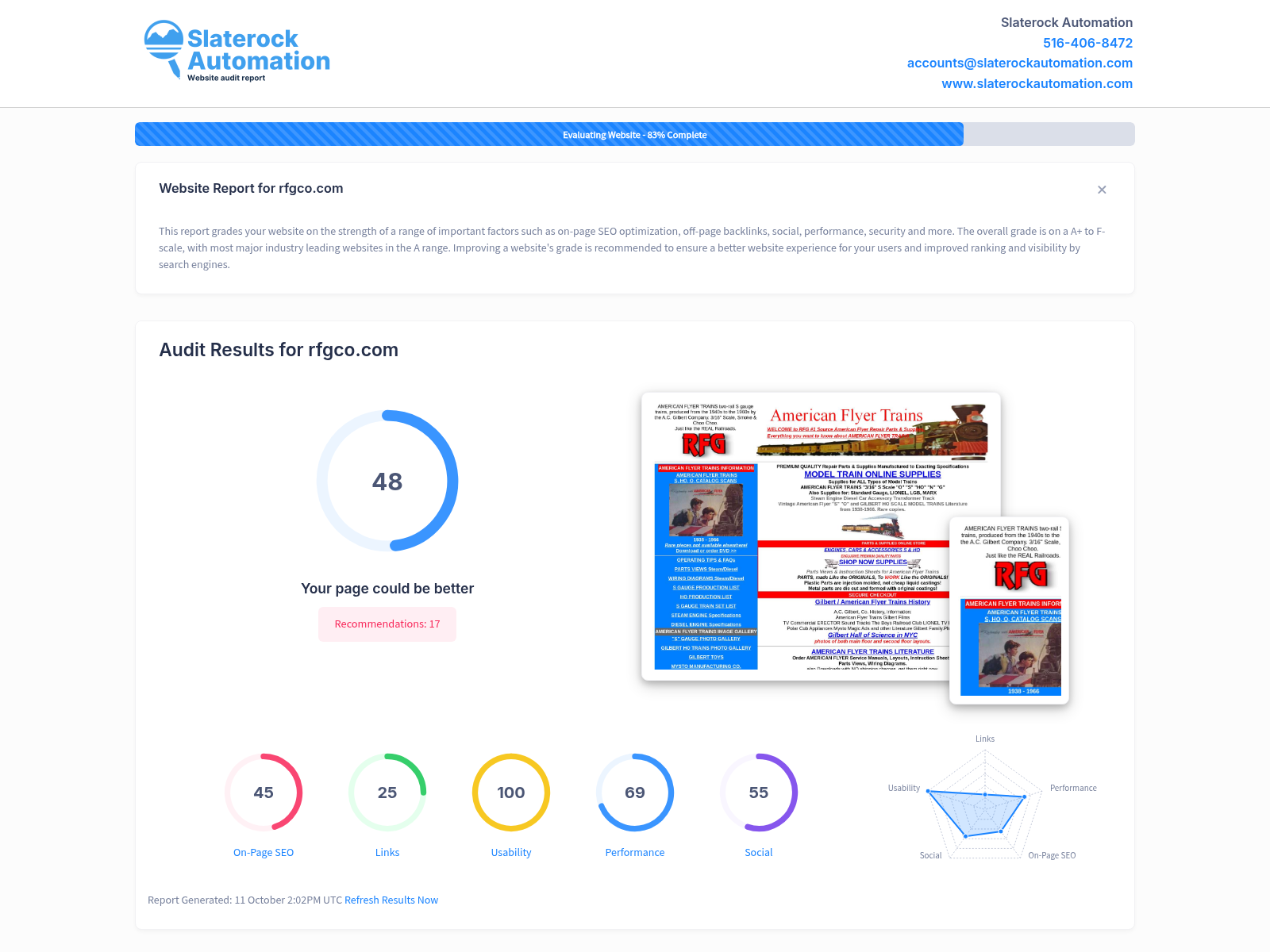 Screenshot showcasing RFGCO's positive online reviews and impressive service ratings in Suffolk County.