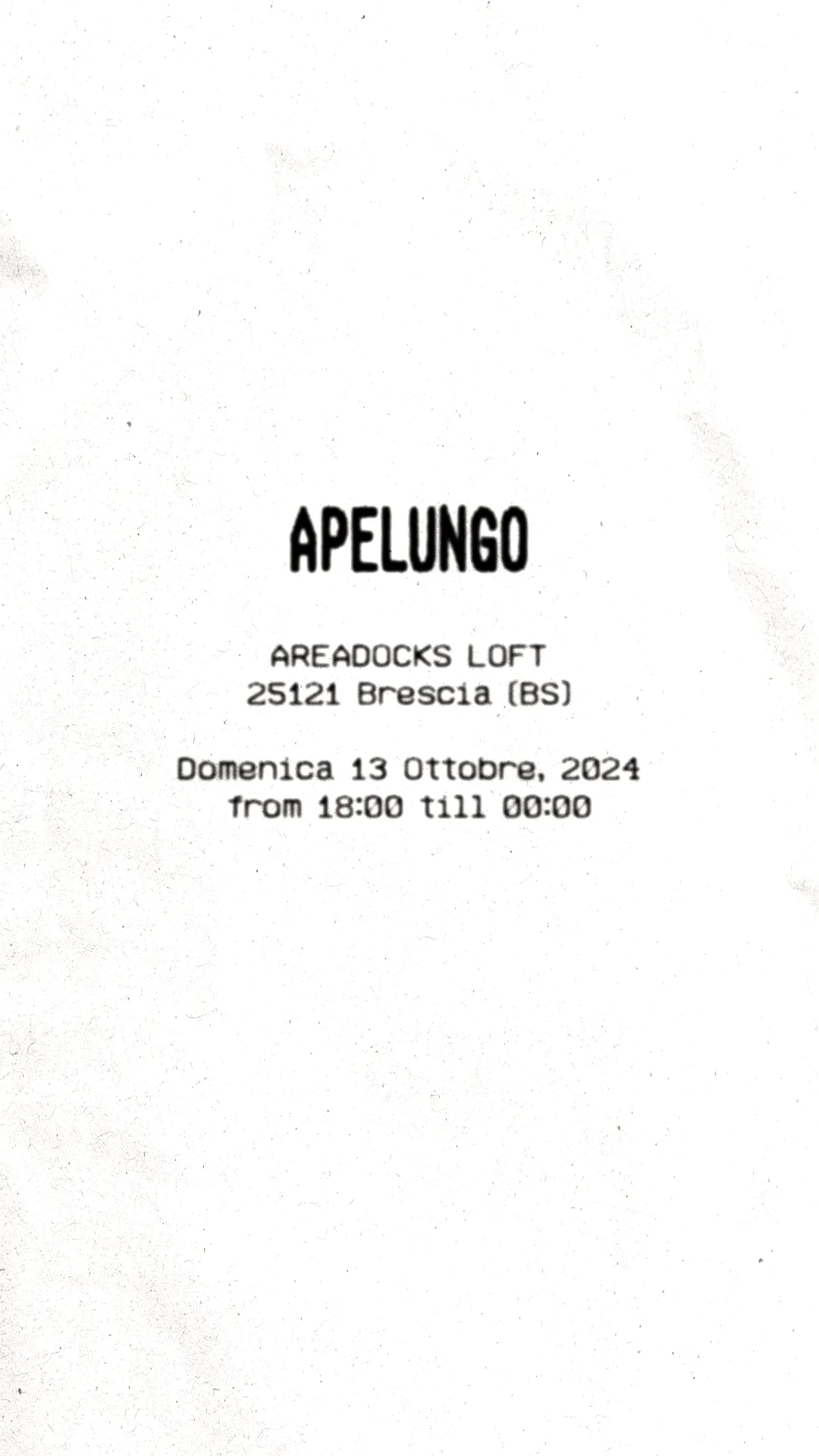 13-10-2024 apelungo in areadocks flyer