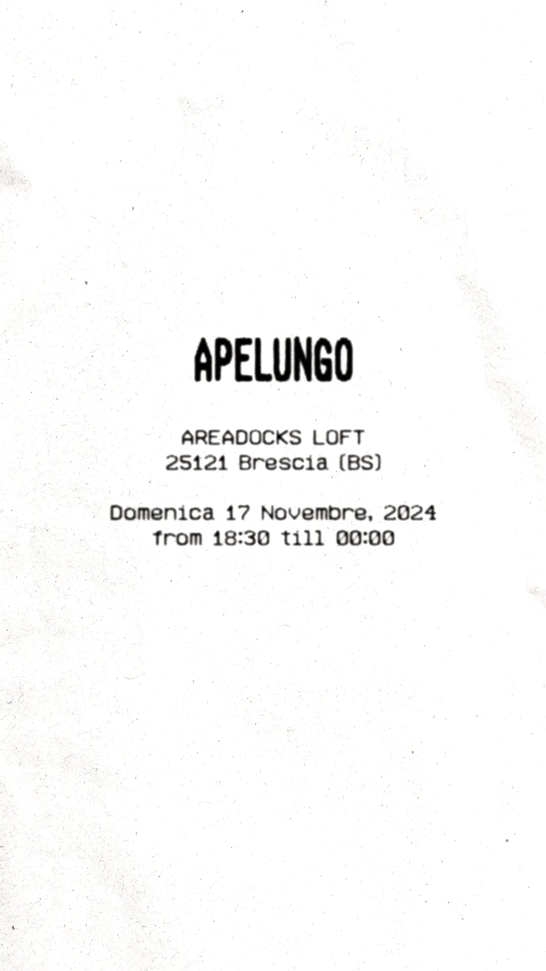 17-11-2024 apelungo in areadocks flyer