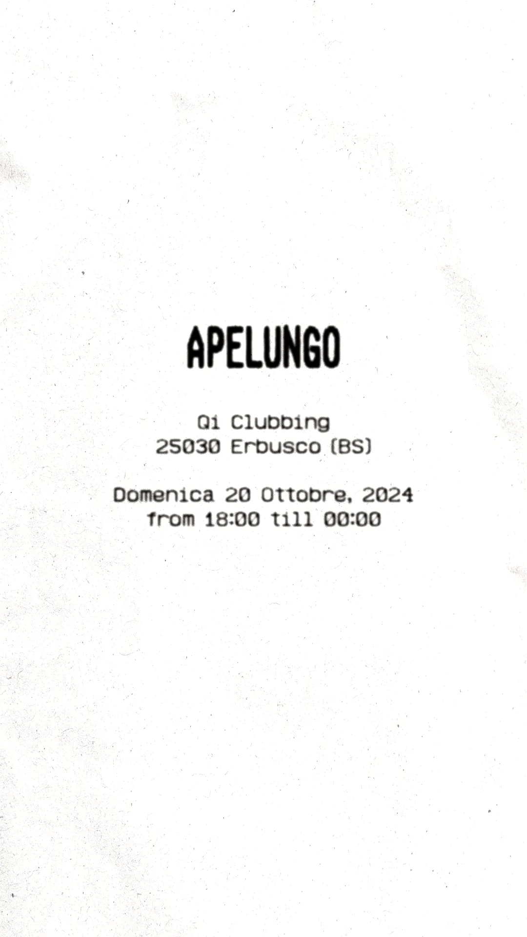 20-10-2024 apelungo al qiclubbing flyer